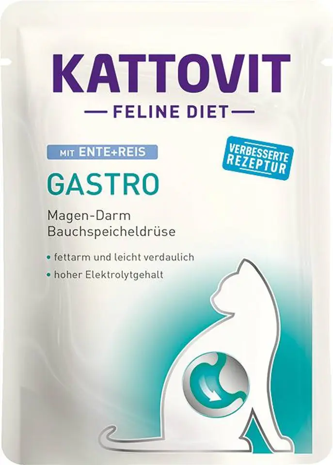 ⁨KATTOVIT Feline Diet Gastro Duck with rice - wet cat food - 85g⁩ at Wasserman.eu