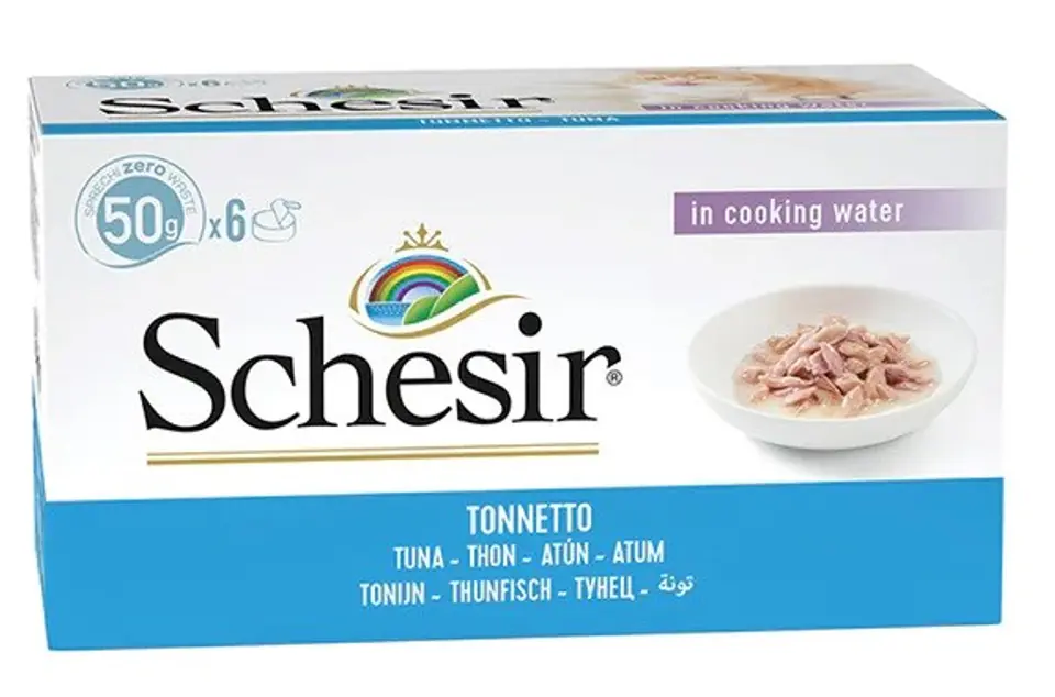 ⁨SCHESIR in cooking water Tuna - wet cat food - 6 x 50 g⁩ at Wasserman.eu