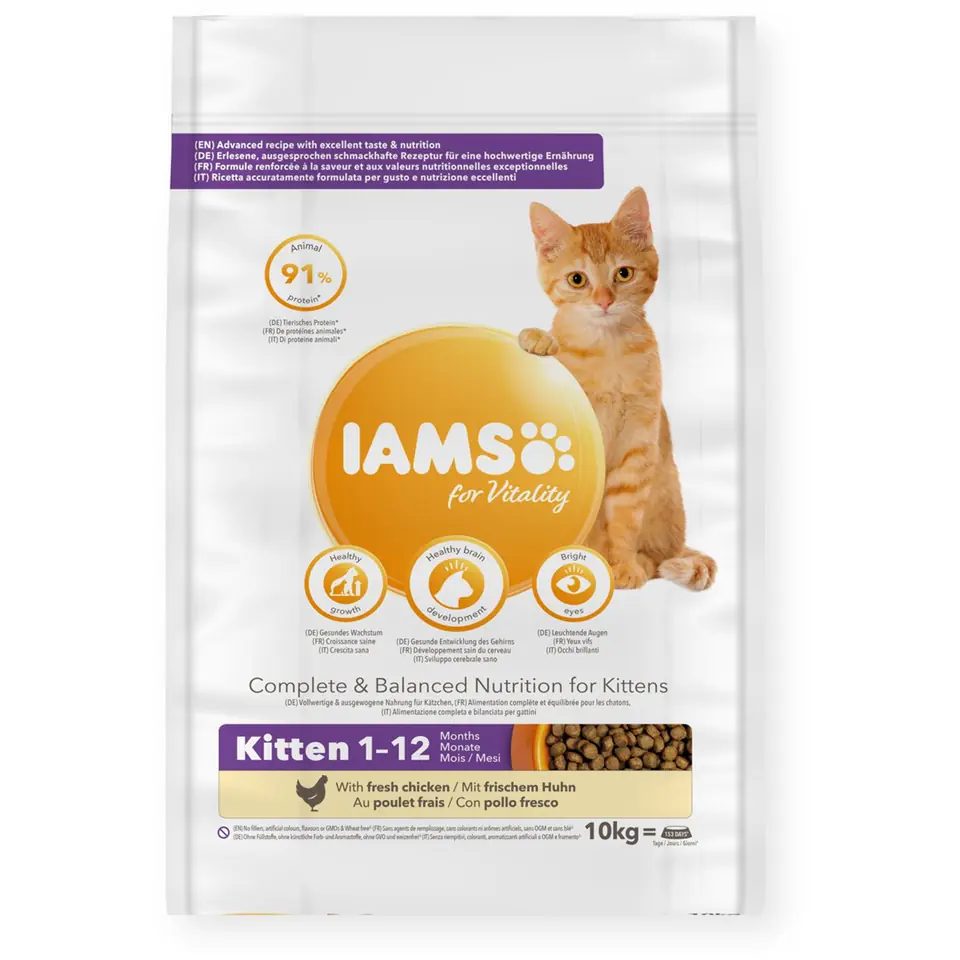 ⁨IAMS for Vitality Kitten Fresh chicken - dry cat food - 10kg⁩ at Wasserman.eu