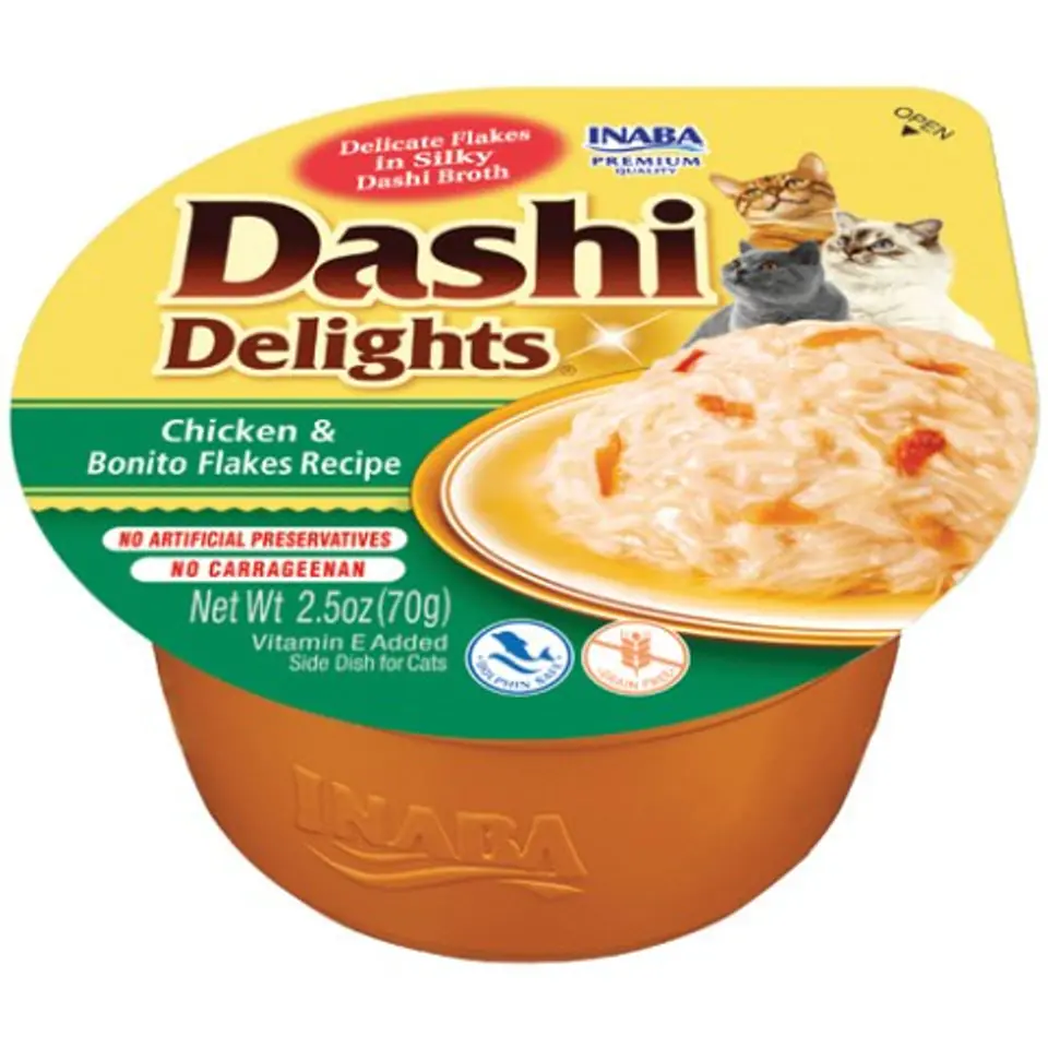 ⁨INABA DASHI DELIGHTS Kurczak z Płatkami Boni  70g bulion dla kota⁩ w sklepie Wasserman.eu