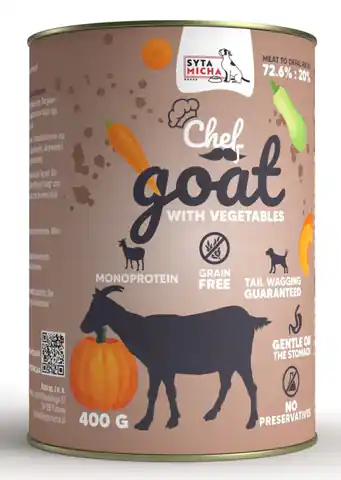 ⁨SYTA MICHA Chef Goat with vegetables - wet dog food - 400g⁩ at Wasserman.eu