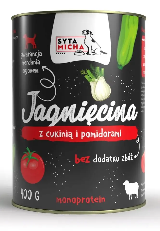 ⁨SYTA MICHA Lamb with tomatoes and zucchini - wet dog food - 400g⁩ at Wasserman.eu