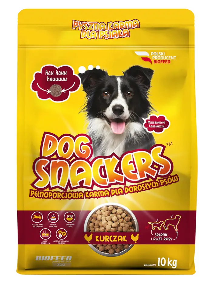 ⁨BIOFEED Dog Snackers Adult medium & large Chicken - dry dog food - 10kg⁩ at Wasserman.eu