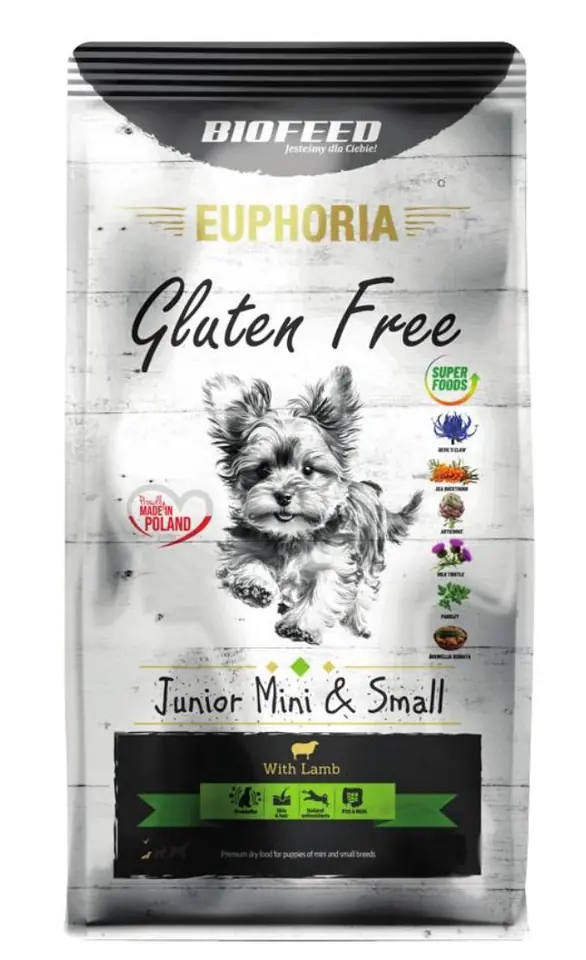 ⁨BIOFEED Euphoria Gluten Free Junior mini & small Lamb - dry dog food - 12kg⁩ at Wasserman.eu