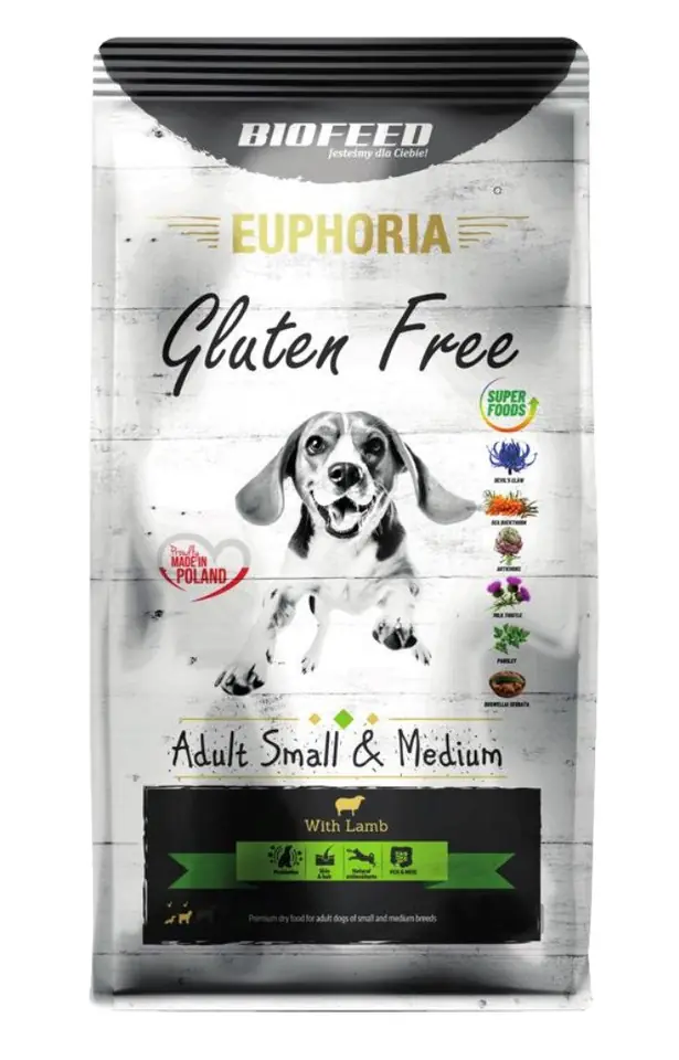 ⁨BIOFEED Euphoria Gluten Free Adult small & medium Lamb - dry dog food - 12kg⁩ at Wasserman.eu