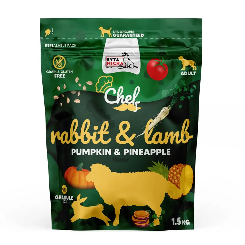 ⁨SYTA MICHA Chef Rabbit, lamb with pumpkin and pineapple - dry dog food - 1,5kg⁩ at Wasserman.eu