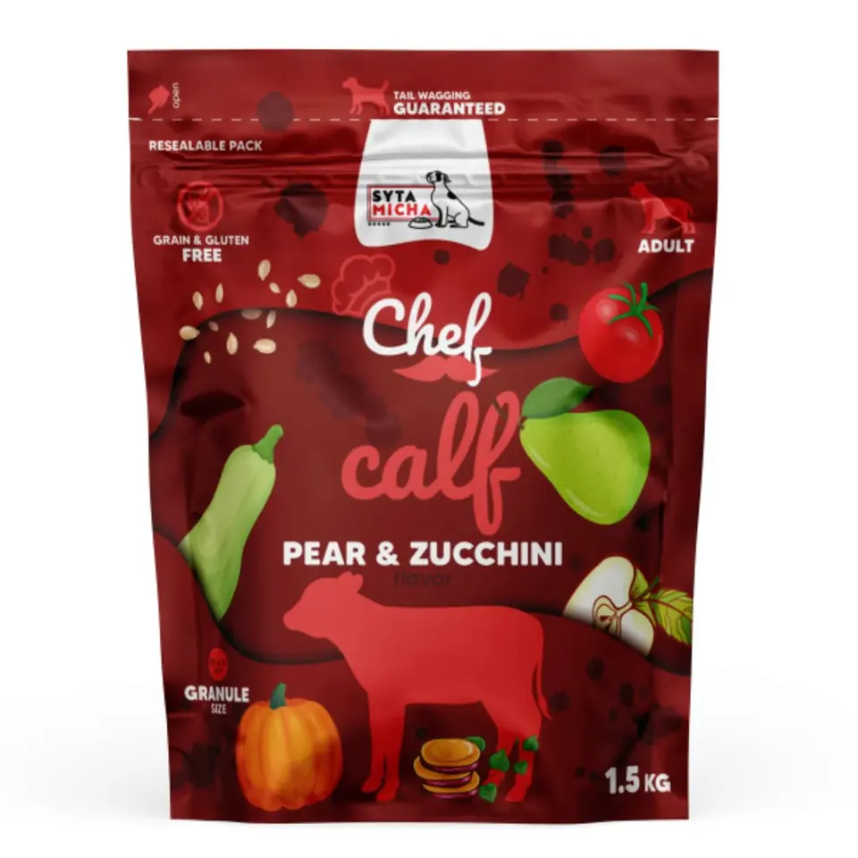 ⁨SYTA MICHA Chef Calf, pear and zucchini - dry dog food - 1,5kg⁩ at Wasserman.eu