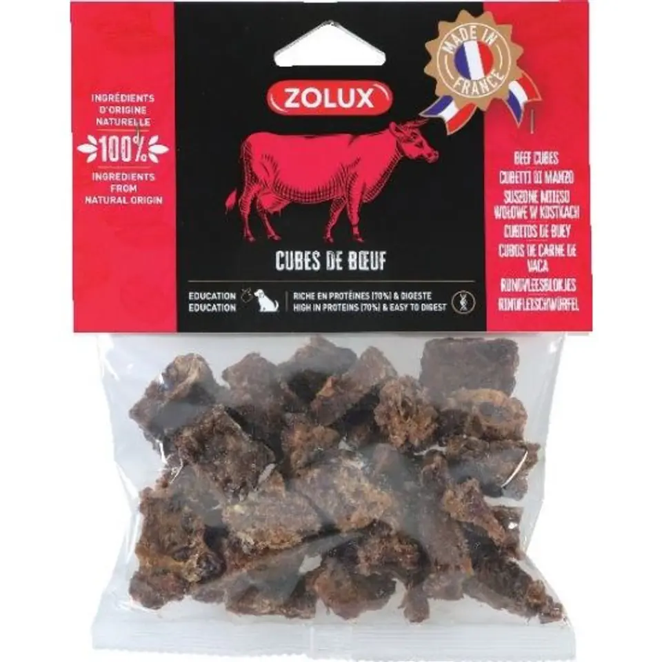 ⁨ZOLUX Beef cubes - dog treat - 100g⁩ at Wasserman.eu