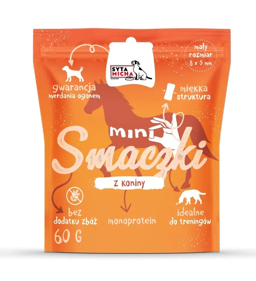 ⁨SYTA MICHA Mini horsemeat treats - dog treat - 60g⁩ at Wasserman.eu