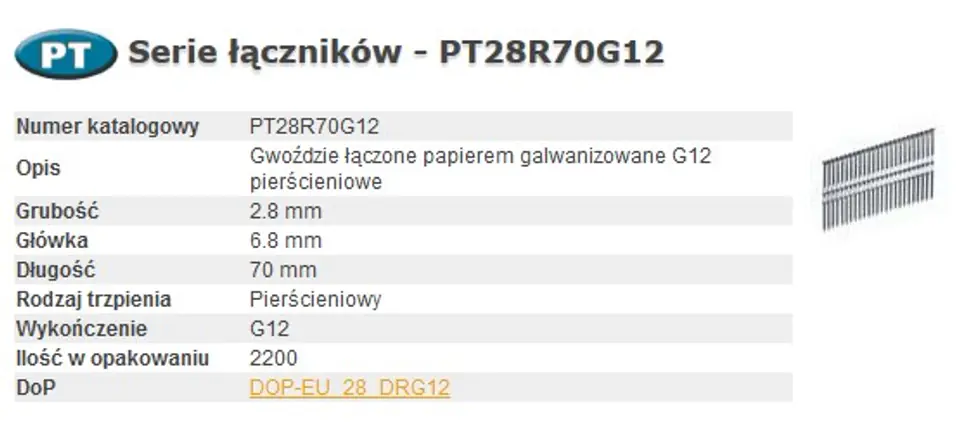 ⁨BOSTITCH NAILS PT 280-70 RING G12 2,2M⁩ at Wasserman.eu