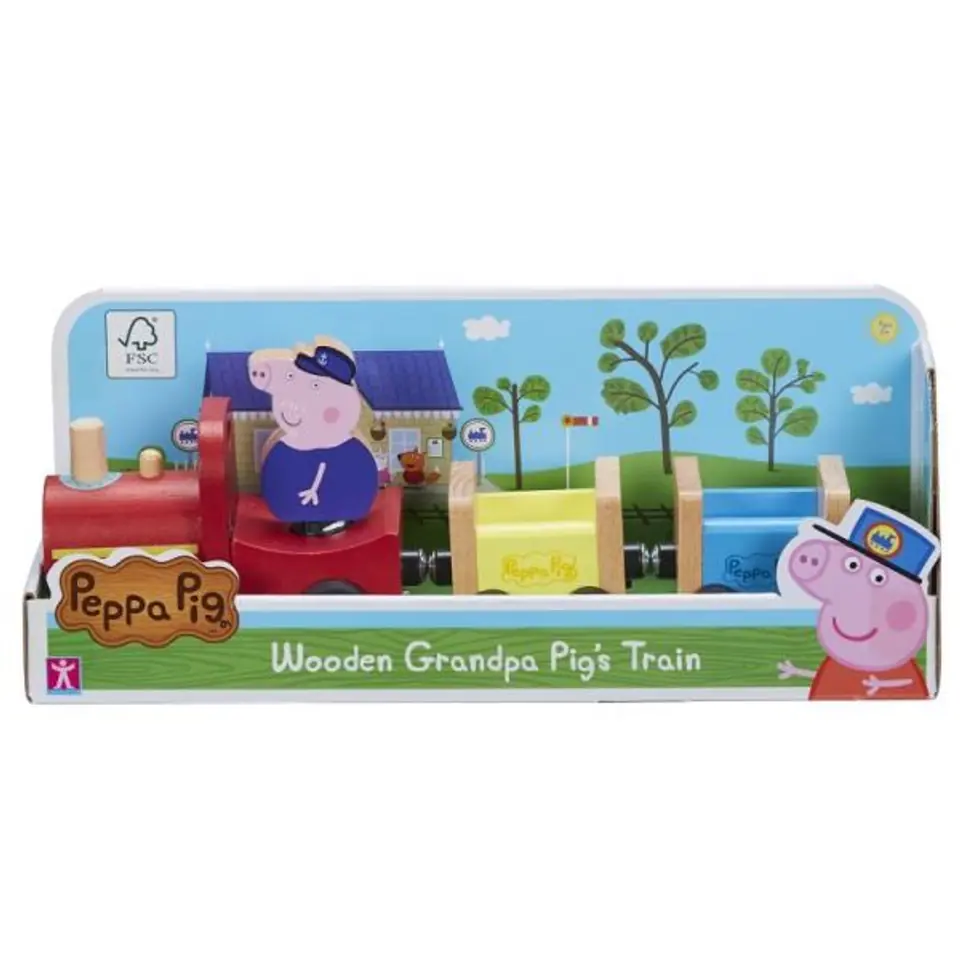 ⁨PROMO Peppa Pig - Wooden train with Peppa Pig figurine 07210⁩ at Wasserman.eu