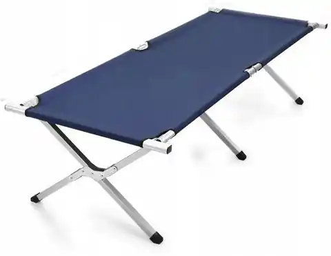 ⁨PROMIS Camping, tourist and camping bed, foldable, navy blue⁩ at Wasserman.eu