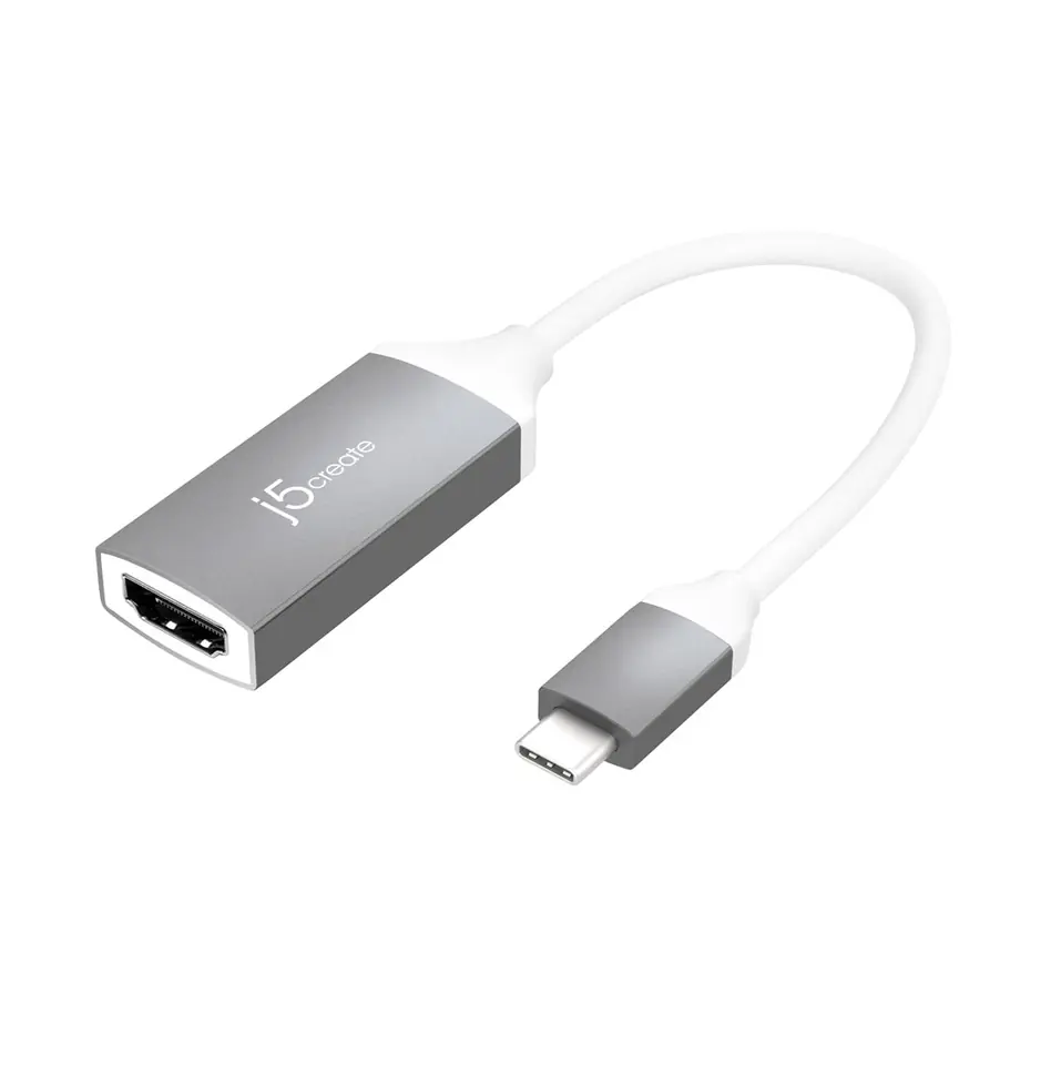 ⁨Adapter j5create USB-C to 4K HDMI Adapter (USB-C m - 4K HDMI f 10cm; kolor biało srebrny) JCA153G-N⁩ w sklepie Wasserman.eu