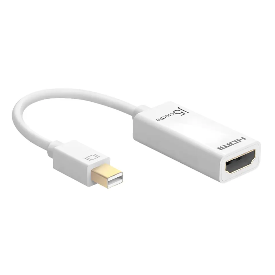 ⁨Adapter j5create mini DisplayPort to 4K HDMI Adapter (miniDP m - 4K HDMI f 125mm; kolor biały) JDA159-N⁩ w sklepie Wasserman.eu