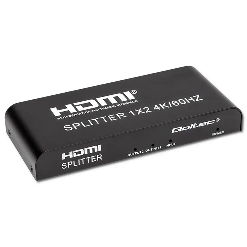 ⁨Qoltec 51797 Active HDMI Splitter 2 x HDMI 4K x 2K | 6Gb/s | 60Hz⁩ at Wasserman.eu