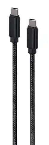 ⁨Gembird CCDB-mUSB2B-CMCM-6 Cotton braided Type-C male-male USB cable with metal connectors, 1.8 m, black color⁩ at Wasserman.eu