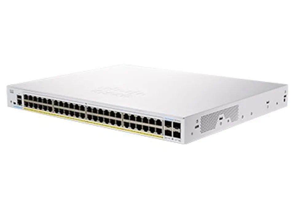 ⁨Cisco CBS350-48P-4X-EU network switch Managed L2/L3 Gigabit Ethernet (10/100/1000) Silver⁩ at Wasserman.eu