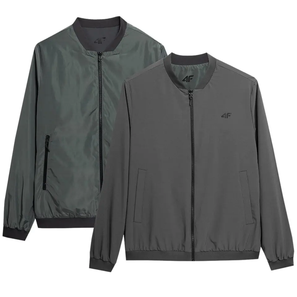 ⁨Men's 4F reversible jacket M013 olive/grey 4FSS23TJACM013 44S⁩ at Wasserman.eu