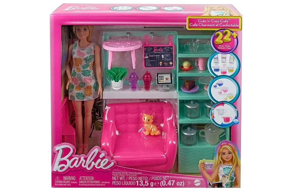 ⁨Barbie Relaks w kafejce Zestaw + lalka HKT94 p3 MATTEL⁩ w sklepie Wasserman.eu