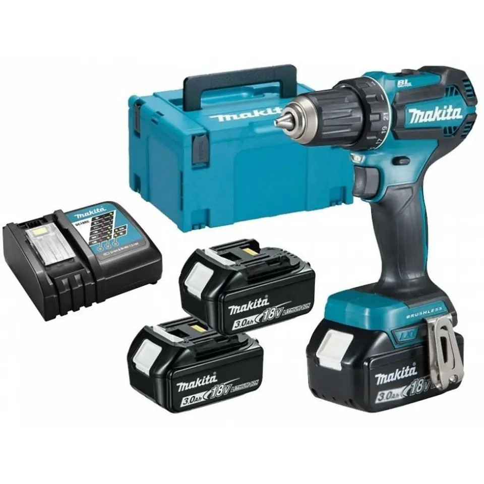 ⁨MAKITA DDF485RF3J Cordless Drill 3x 18V 3Ah⁩ at Wasserman.eu