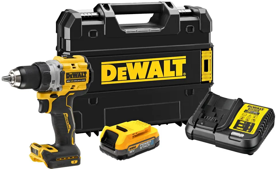 ⁨DEWALT WIERTARKO-WKRĘTARKA UDAROWA 18V 90Nm 1x1,7Ah POWERSTACK BL TSTAK DCD805E1T⁩ at Wasserman.eu