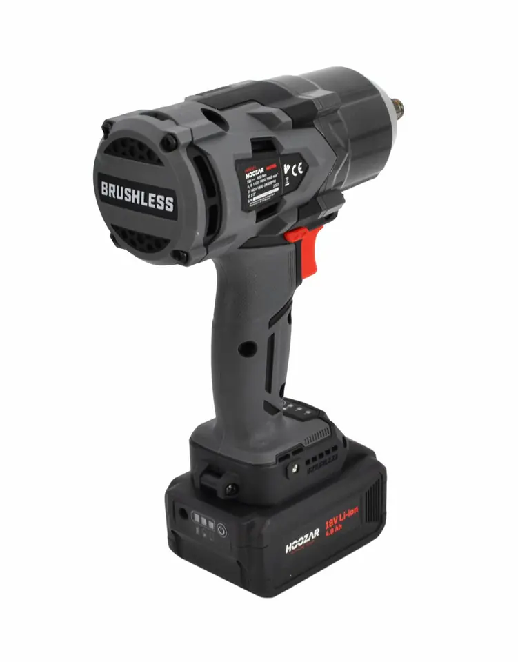 ⁨HOOZAR BRUSHLESS IMPACT WRENCH 1/2" 18V 2x4.0Ah 1000 N.m. IW30BLM2⁩ at Wasserman.eu