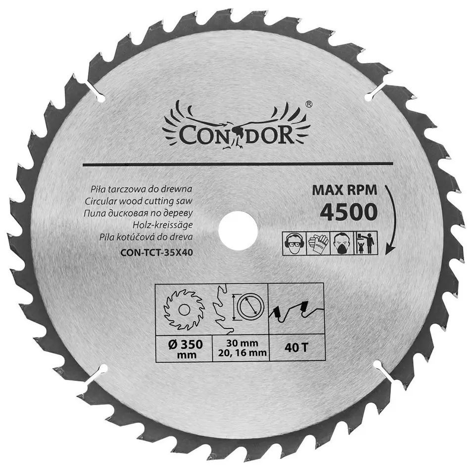 ⁨CONDOR CIRCULAR SAW BLADE 350 x 30 x 40-TEETH⁩ at Wasserman.eu