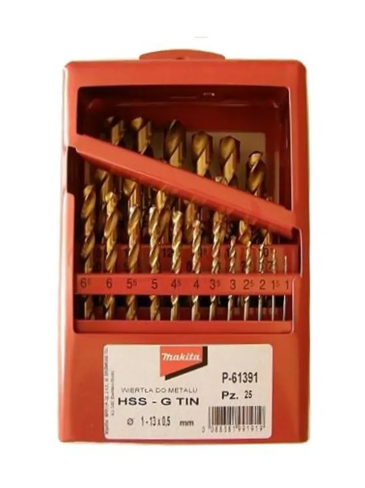 ⁨TITANIUM DRILL BIT SET HSS-G TIN 25pcs 1-13mm⁩ at Wasserman.eu