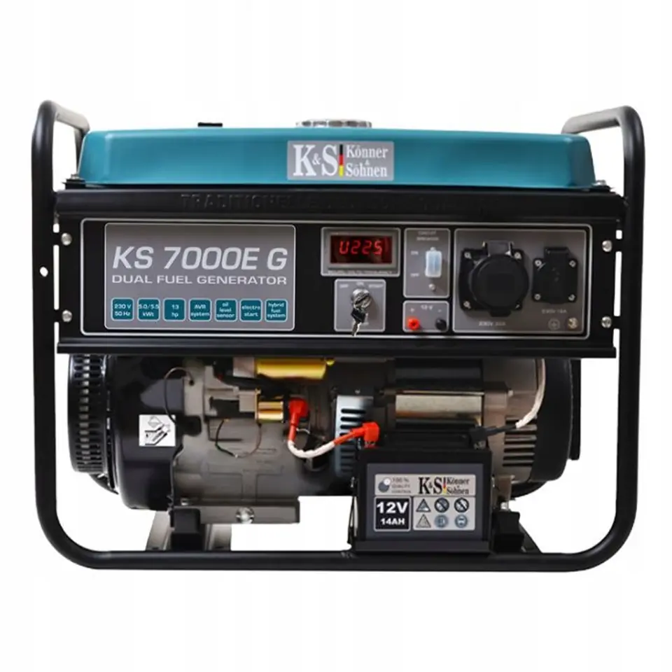 KÖNNER & SÖHNEN HYBRID GENERATOR (PETROL/LPG) 5.0kW 230V KS 7000E G, ELECTRIC START at Wasserman.eu