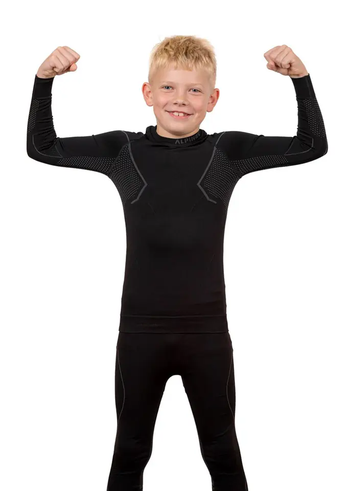 ⁨Thermoactive underwear for children Alpinus Active Set black-grey GT43204⁩ at Wasserman.eu