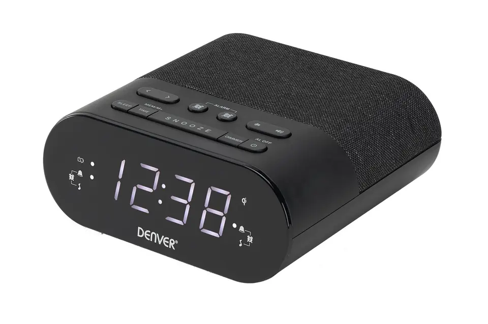 ⁨Denver CRQ-107 budzik Cyfrowy budzik Czarny⁩ w sklepie Wasserman.eu