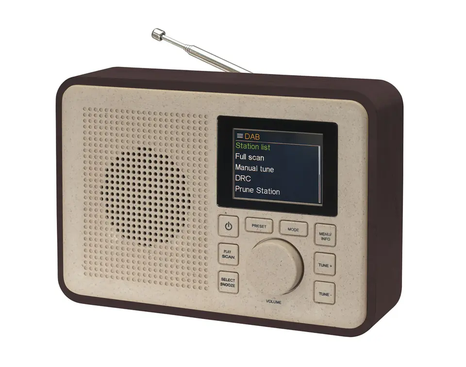 ⁨Radio DAB+/FM Denver Greenline DAB-60 dark wood⁩ w sklepie Wasserman.eu