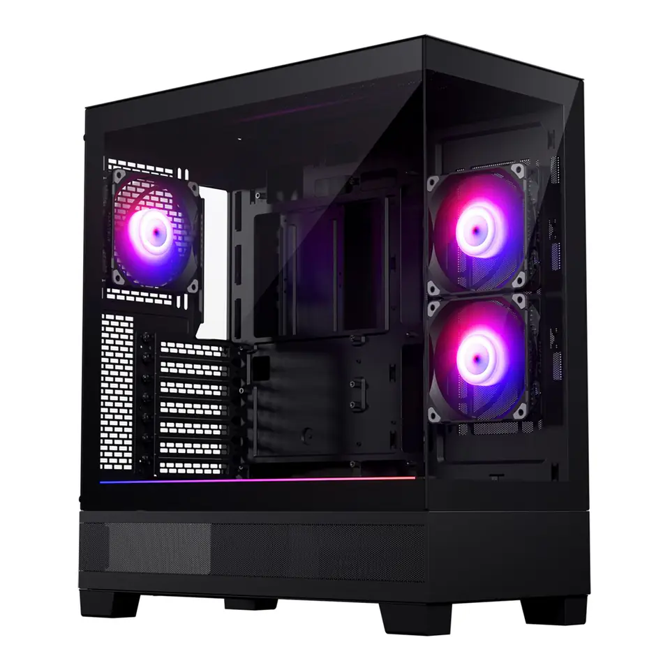 ⁨Phanteks XT View Tempered Glass Windows, D-RGB - black⁩ w sklepie Wasserman.eu