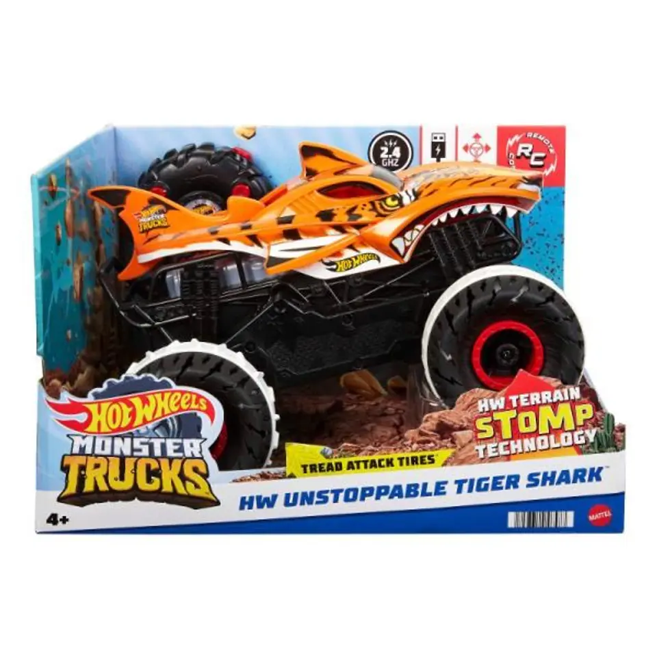 ⁨Hot Wheels Monster Trucks HWMT UNSTOPPABLE TIGER SHARK RC Vehicle⁩ at Wasserman.eu