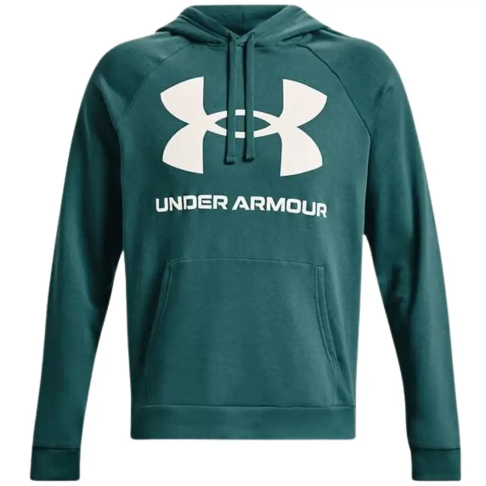 ⁨Bluza męska Under Armour Rival Fleece Big Logo HD zielona 1357093 722⁩ w sklepie Wasserman.eu