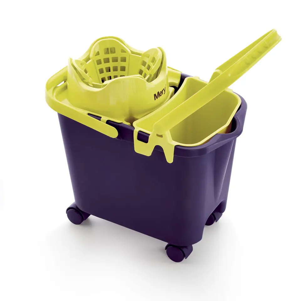 ⁨Rectangular bucket on wheels 14 ltr with squeezer and Mery cartridge⁩ at Wasserman.eu
