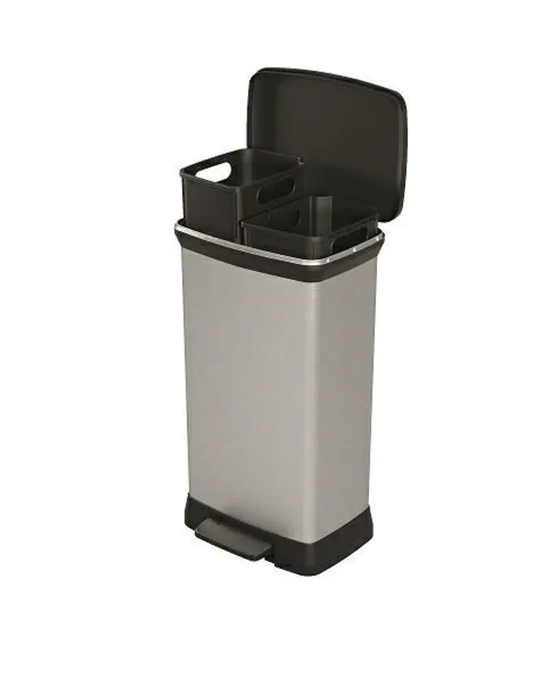 ⁨CURVER PEDAL DUSTBIN 23L+23L /IML METALLISED⁩ at Wasserman.eu