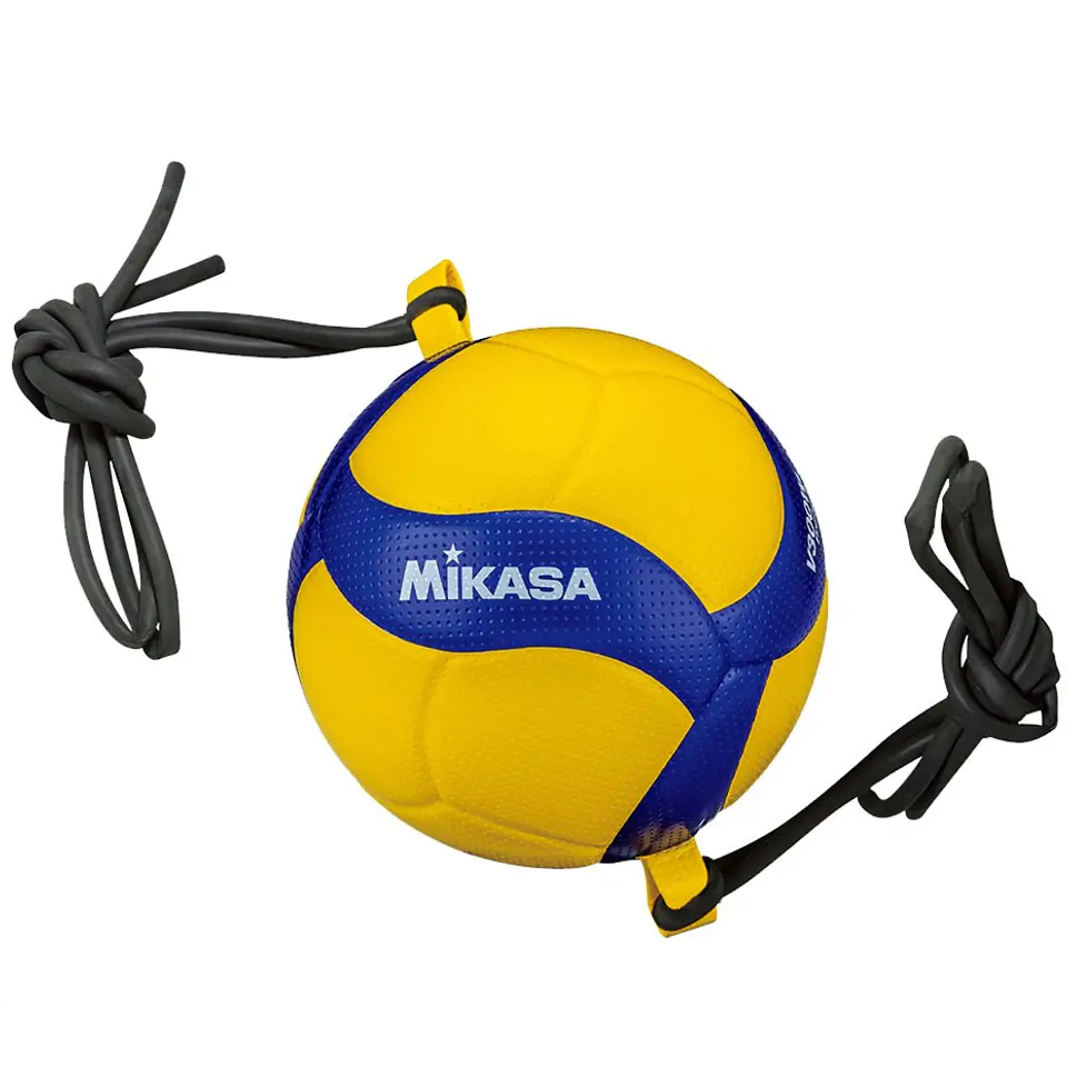 ⁨Piłka siatkowa Mikasa V300W-AT-TR z gumami żółto-niebieska⁩ w sklepie Wasserman.eu