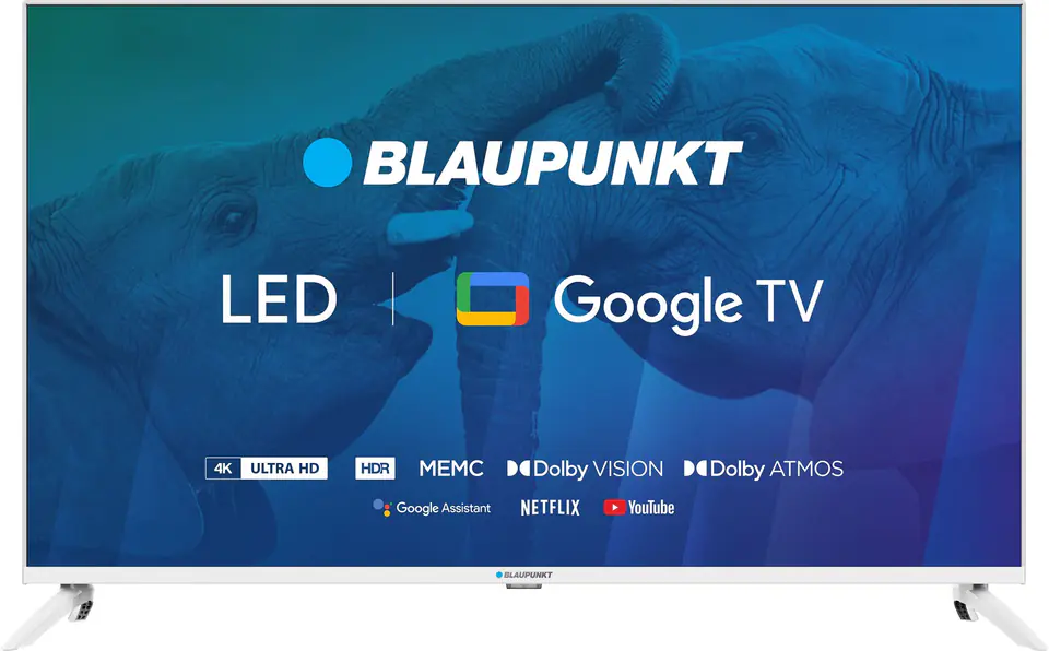 ⁨TV 43" Blaupunkt 43UBG6010S 4K Ultra HD LED, GoogleTV, Dolby Atmos, WiFi 2,4-5GHz, BT, biały⁩ w sklepie Wasserman.eu