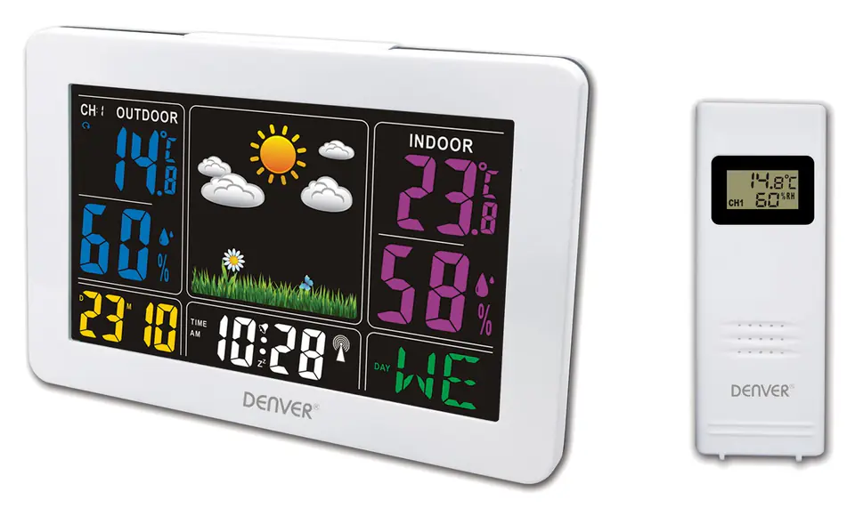 ⁨Denver WS-540WHITE cyfrowa stacja meteorologiczna Biały AC/Bateria⁩ w sklepie Wasserman.eu