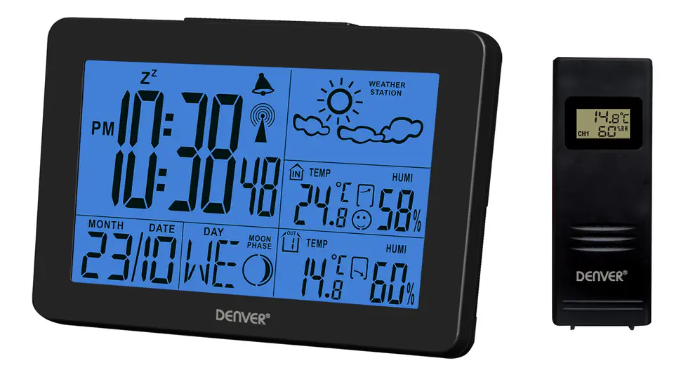 ⁨Denver WS-530 weather station with outdoor sensor black⁩ at Wasserman.eu