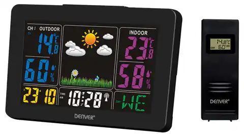 ⁨Denver WS-540 Color Weather Station with Outdoor Sensor Black⁩ at Wasserman.eu