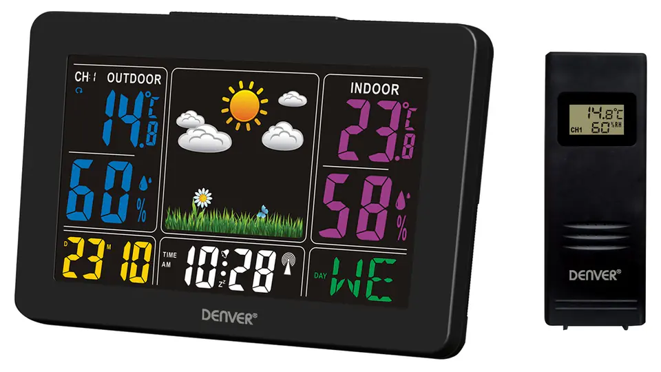 ⁨Denver WS-540 Color Weather Station with Outdoor Sensor Black⁩ at Wasserman.eu