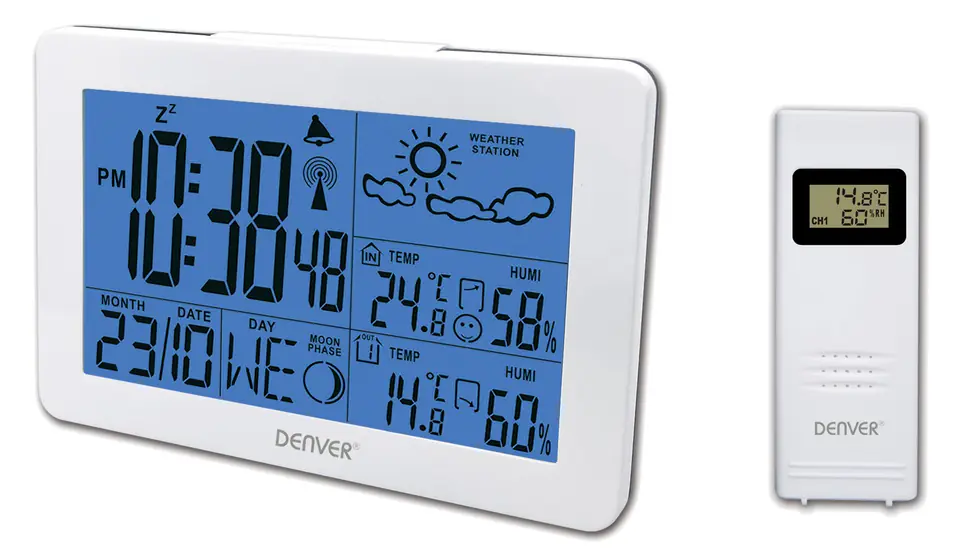 ⁨Denver WS-530WHITE digital weather station White Battery⁩ at Wasserman.eu