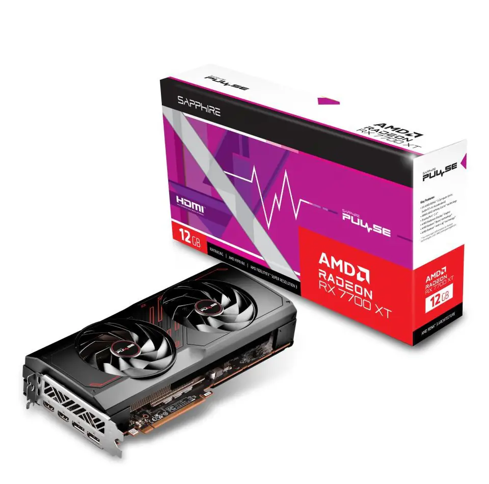 ⁨SAPPHIRE Radeon RX 7700 XT PULSE GAMING OC 12GB GDDR6 DUAL graphics card⁩ at Wasserman.eu