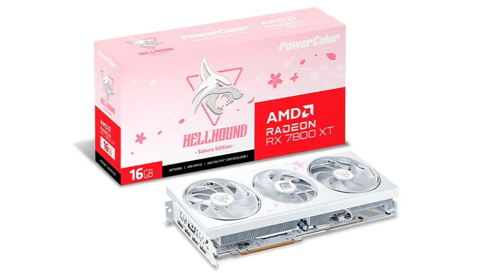 ⁨PowerColor Radeon RX 7800 XT Hellhound Sakura 16GB GDDR6 graphics card⁩ at Wasserman.eu