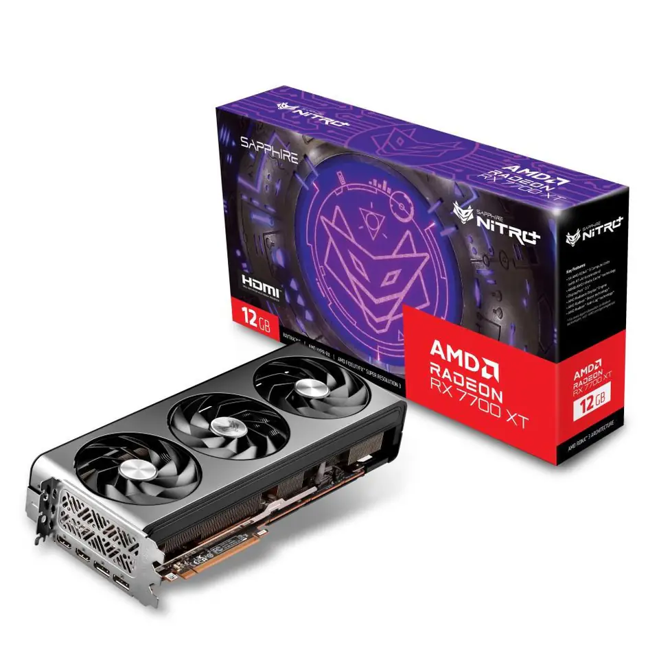 ⁨SAPPHIRE Radeon RX 7700 XT NITRO+ GAMING OC 12GB GDDR6 graphics card⁩ at Wasserman.eu