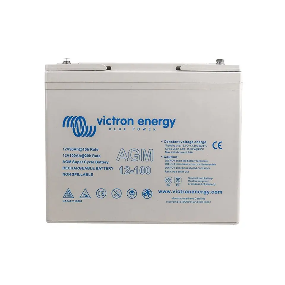 ⁨Battery VICTRON ENERGY AGM Super Cycle 12V/100Ah M6 (BAT412110081)⁩ at Wasserman.eu