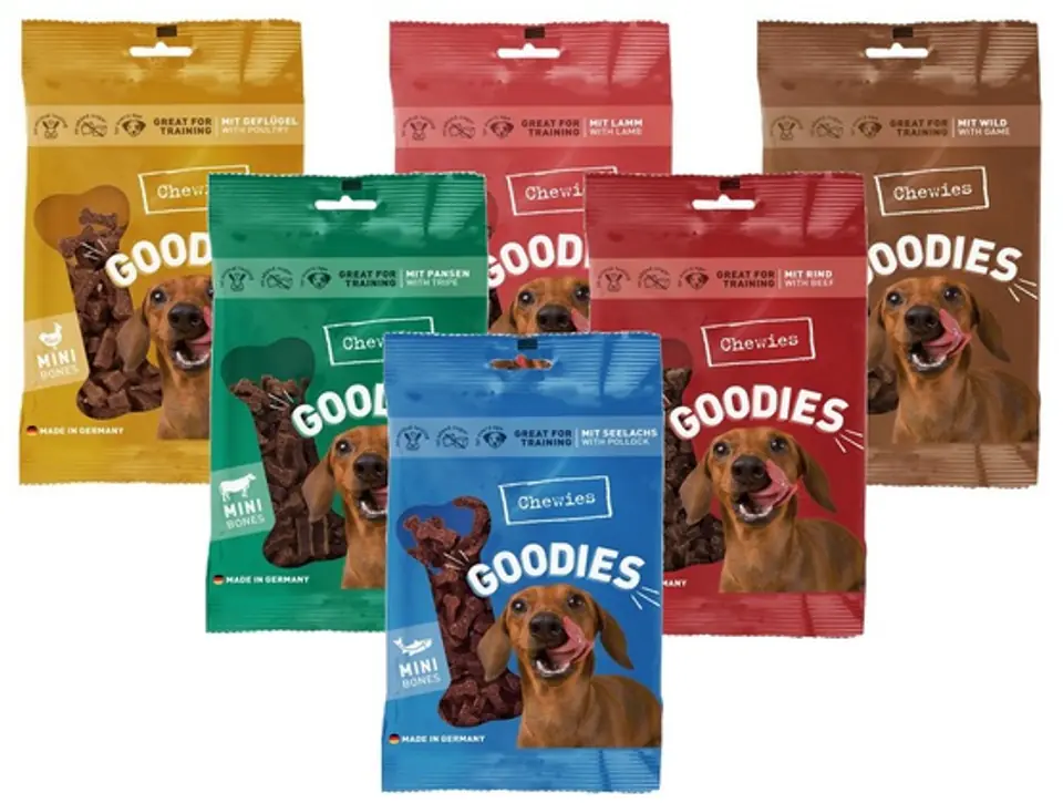 ⁨Chewies Goodies (Training) Kosteczki Mini Multipack nr3 6x125g⁩ w sklepie Wasserman.eu