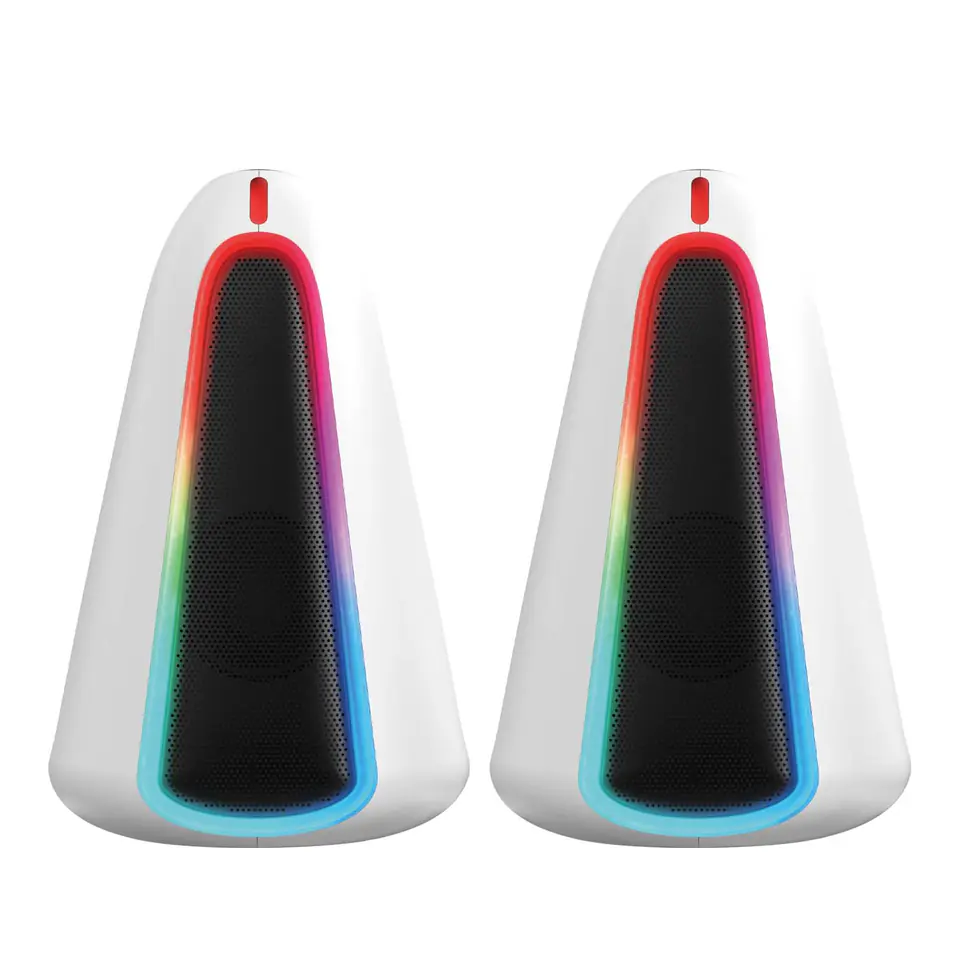 ⁨Marvo głośniki MONKA SG-500, 2.0, 6W, białe, regulacja głośności, podświetlenie RGB⁩ w sklepie Wasserman.eu